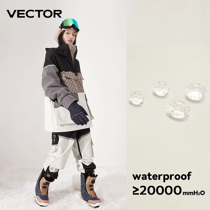 Ski Wear VECTOR Ski Wear Women Man Hooded Sweater Reflective Trend Ski Wear Thickened Warmth and Waterproof Equipment Suit Women