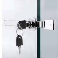 1 шт. замок для раздвижной стеклянной двери с витриной для ключей с хромированной отделкой, защитный раздвижной чехол, защитный замок для стеклянных дверей шкафа