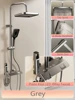 Piano key shower system bathroom shower set gun ash bathtub hot and cold shower faucet LED digital copper faucet shower set 6