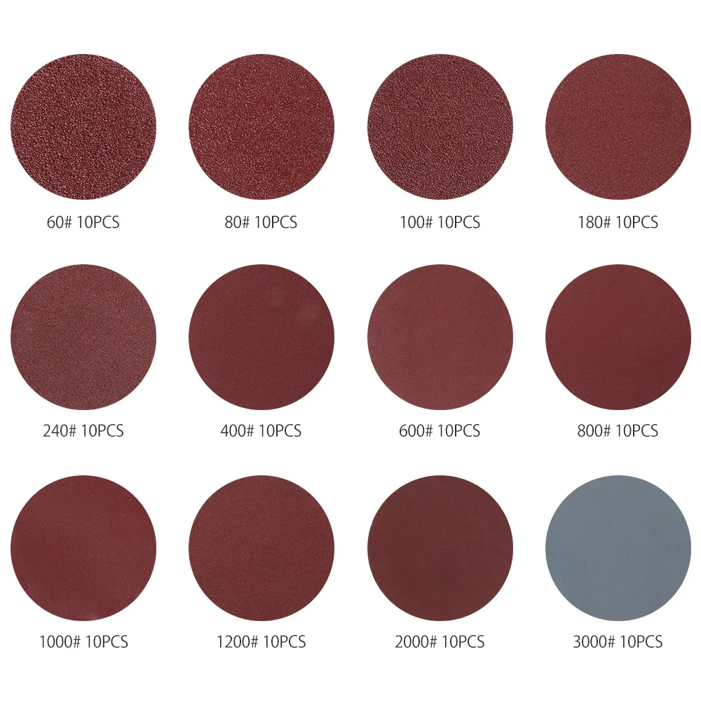 50mm Alumina Sand Pad Wear Resistant 60-3000 Granularity Round Sandpaper Sander Rotary Tool for Metal Wood Glass Car Sand Disc sanding discs sanding pads