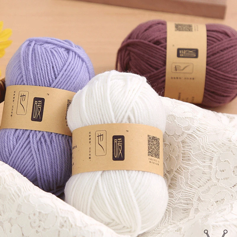 Description Picture 5 of item45g/Ball Wool Blended Yarn 4 Ply Hand Knitting Crochet Yarns Line for Sweater Scarf Doll Clothes Crafts Handicraft Weave Yarn