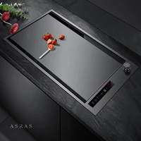 ASRAS Hidden Double Sinks Ultrasonic Smart Purifying Kitchen Island Sinks Flip Cover Hidden 4mm Thickness Handmade kitchen Sinks 2