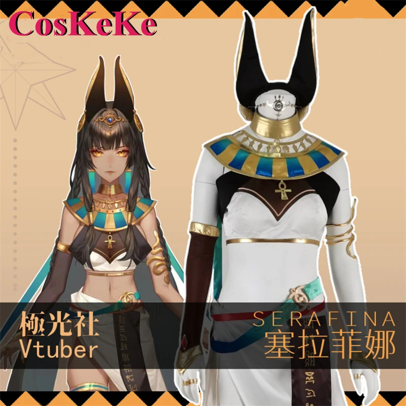 

CosKeKe Серафина Косплей Аниме VTuber Aurora костюм Милая Сексуальная Униформа ПОЛНЫЙ КОМПЛЕКТ Хэллоуин