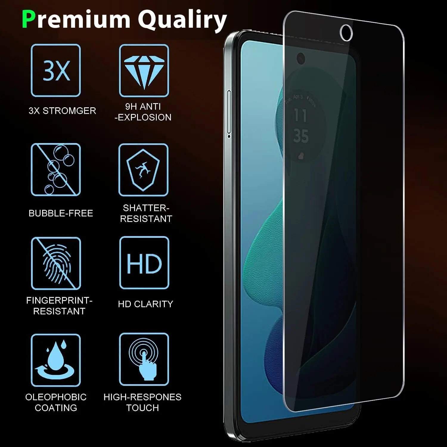 2 PEZZI Pellicola Protettiva Privacy in Vetro Temperato Anti-Spia per Motorola Moto G 5G 2024  202192403