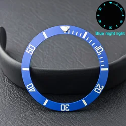 Men's Watch Replacement Bezel Insert with Tilted Ceramic and Carbon Fiber Texture (96 Ceramics)