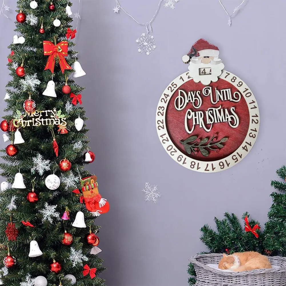 

Christmas Advent Calendar Festive Wooden Santa Claus Countdown Calendar For Holiday Home Decorations Multi-purpose Party Theme