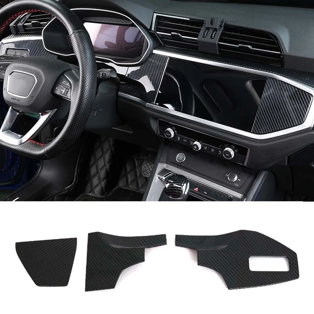 Carbon Look Zubehör Innen Kit Für Audi Q3 F3 2019 - 2021 Säule EINE  Lautsprecher/Lift-Taste/luft AC/Getriebe Abdeckung Trim - AliExpress