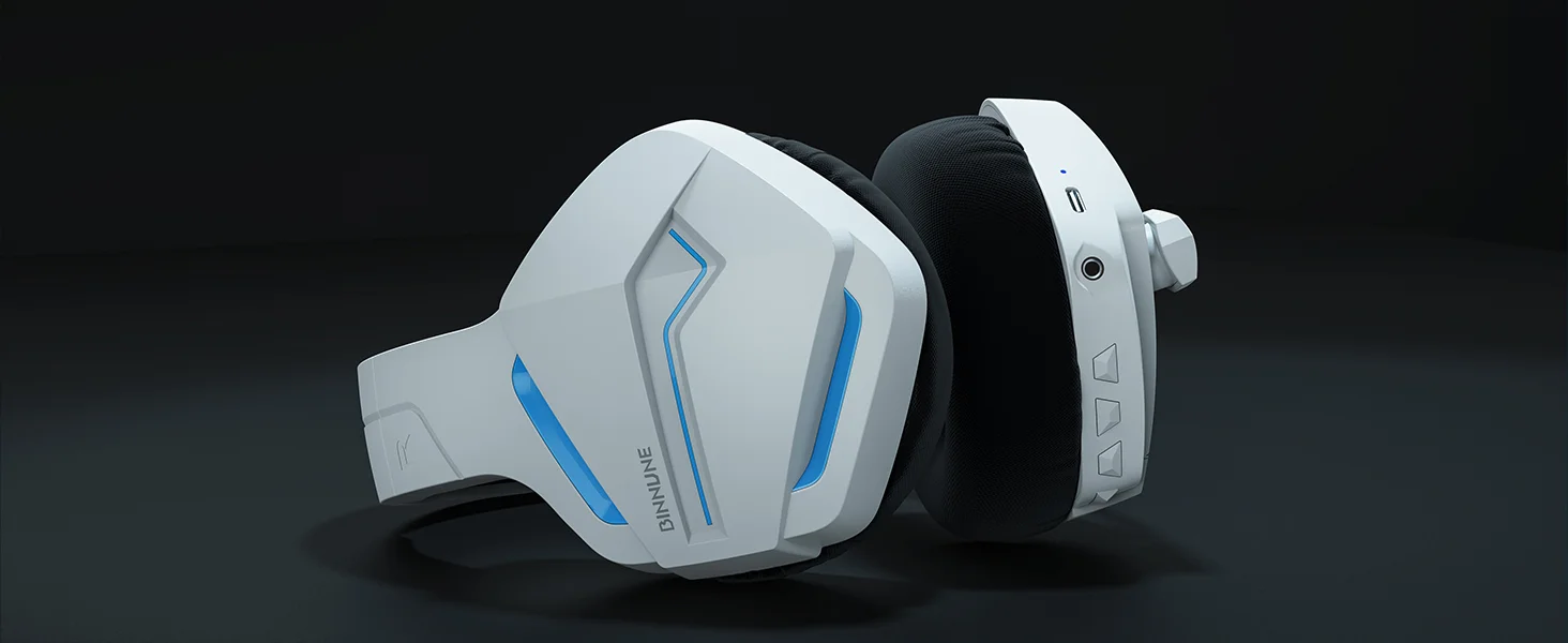 BINNUNE BW01 Kabelloses Gaming-Headset mit 2,4 GHz für PS5, PS4, PC, 120 Stunden Bluetooth 5.3-Gaming-Kopfhörer mit geräuschunterdrückendem Mikrofon – Detail 8