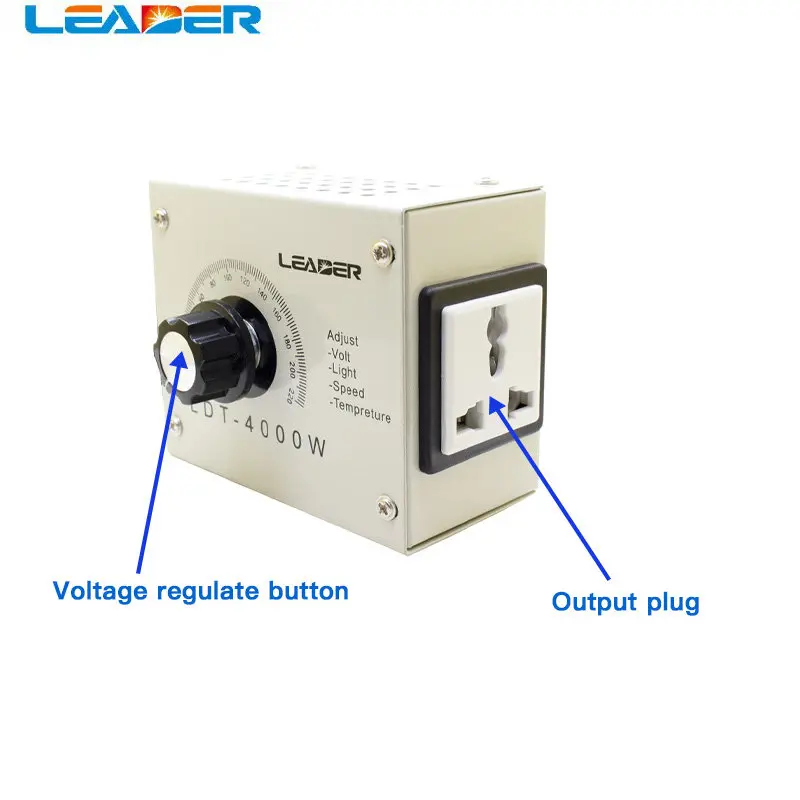 Voltage Regulator LEADER SCR Dimmer Portable Speed Temperature Light Adjustable AC220V 4000W Compact Variable