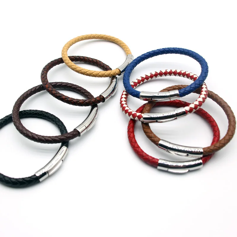 

LW10 Enthusiasm Classic Brown Braided Leather Bracelets for Men and Women Jewelry