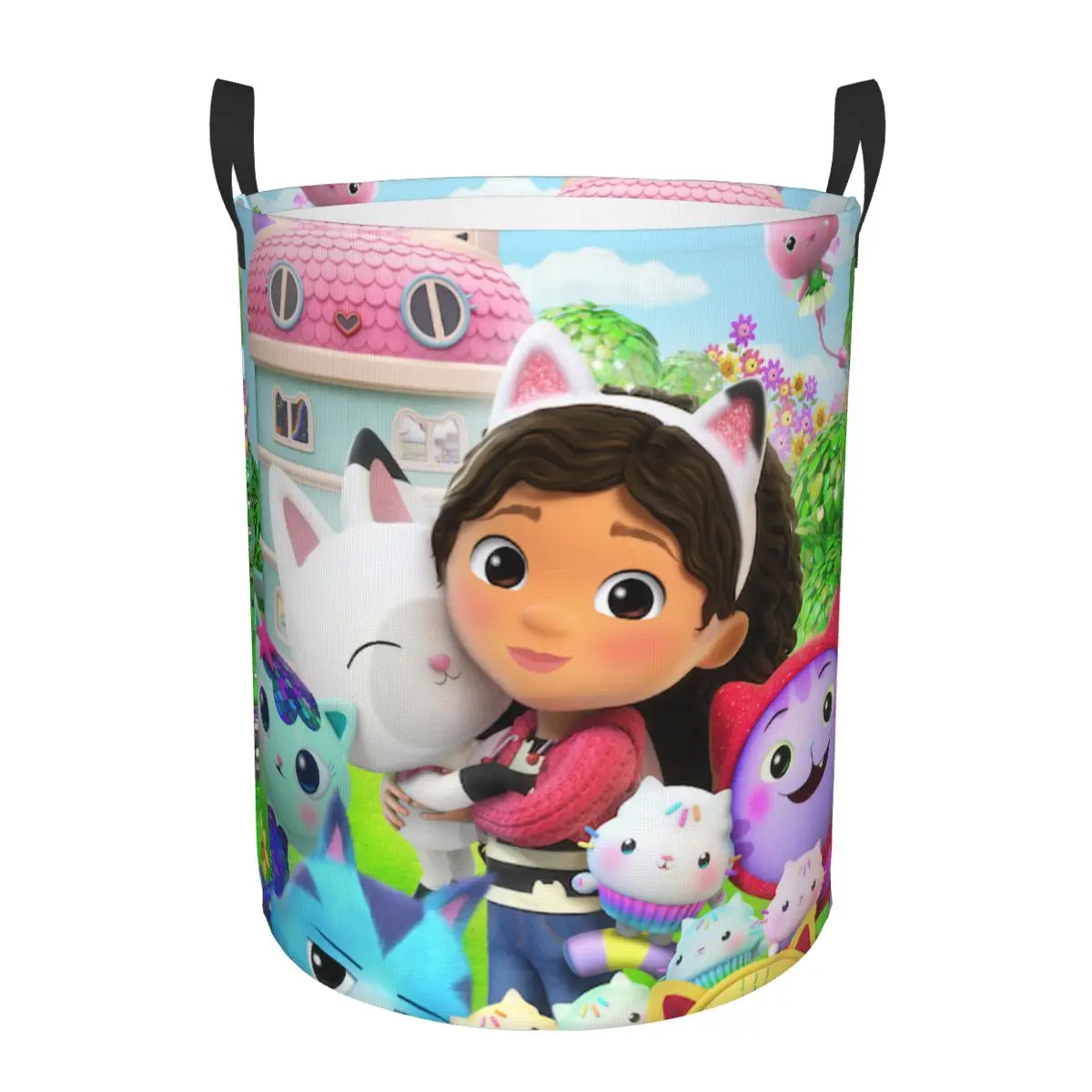 Gabbys Dollhouse Gabby Cats Laundry Basket Collapsible Mermaid Clothes Hamper Nursery Kids Toys Storage Bin