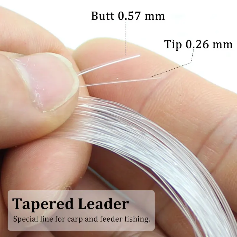 15m*5pcs Feeder Carp Fishing Accessories Line Tapered Shock Leaders  Monofilament Nylon Line Casting Distance Hooklink For Fish