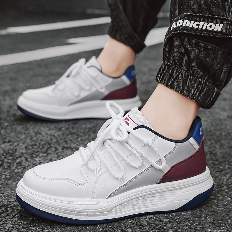 

Высококачественная Мужская обувь, весна 2024, износостойкая дышащая обувь на платформе для мужчин, кроссовки, Уличная обувь для студентов, мужская Белая обувь