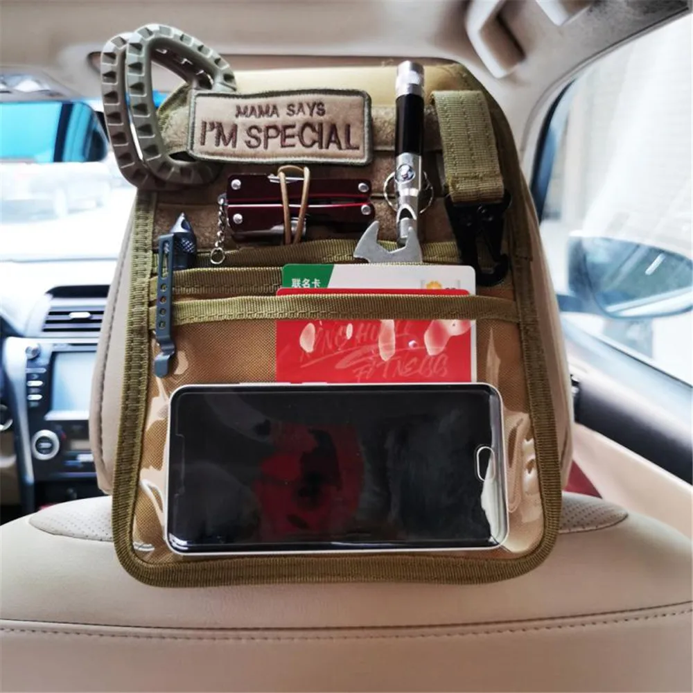 

Tactical Car Headrest Cover Storage Bag Car Back Cushion MOLLE Car Seat Back Organizer Outdoor Auto Accessories Seat Protector
