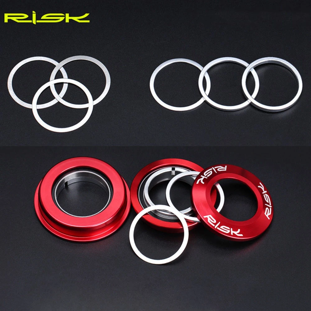 6Pcs 0.3/1/2/3 mm Aluminium Alloy Washer Spacer Bicycle Headset Bike Fork Adjusting Dust Cover