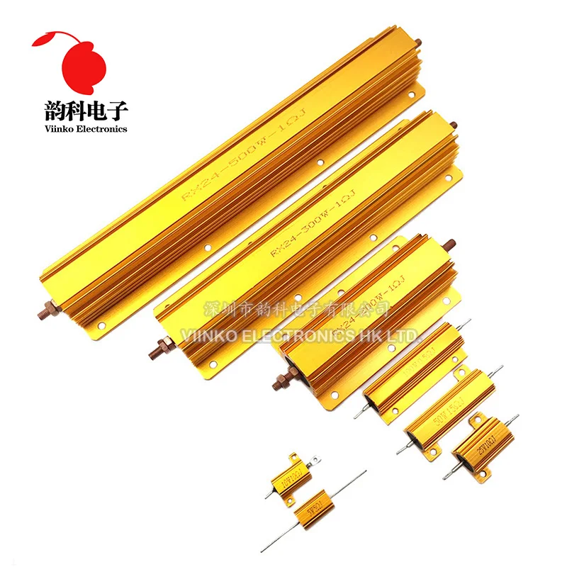 1PC 10W RX24 Aluminum Wirewound Resistor 0.1 ~ 30K 0.5 1 2 3 5 6 8 10 20 100 150 200 300 500 1K 10K ohm