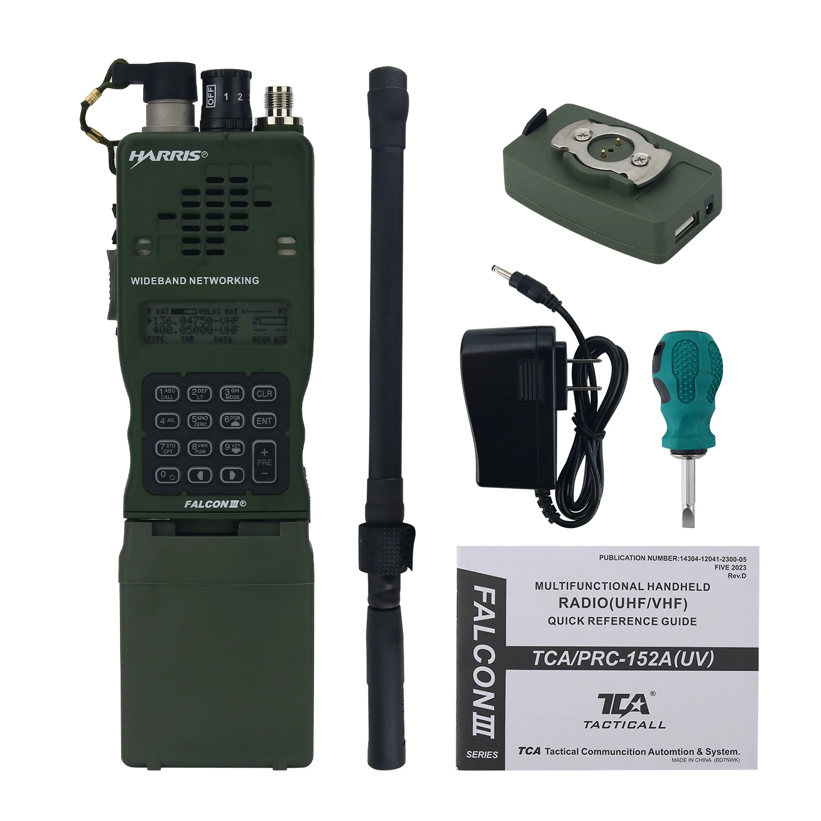 TRI PRC-152 通信機 ACアダプター付き TCA/PRC-152A TRI AN/PRC-152機器 6バンド 15W無線機 マルチ