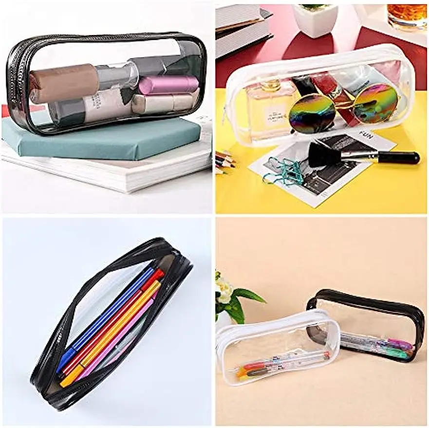 Pencil Case Kawaii Large Capacity Waterproof Transparent Pencil Case Cosmetic Bag For Girls School Office Supplies