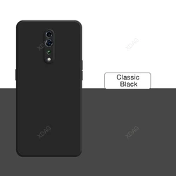 Premium Liquid Silicone Back Cover - Luxury Shockproof Soft High-Quality Case for OPPO Reno Ace (Classic Black)