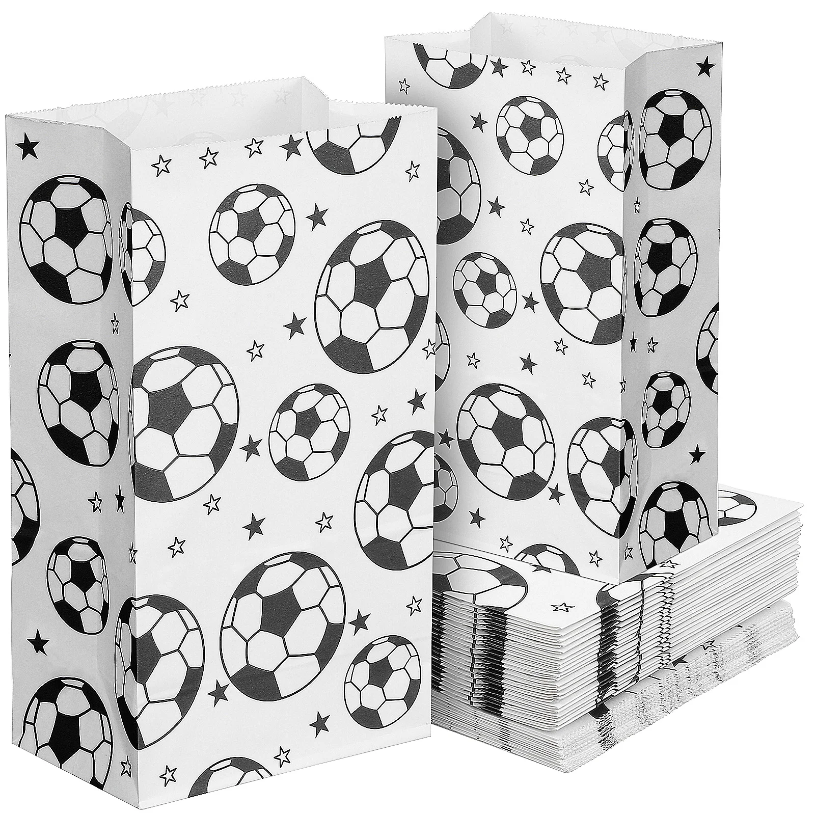 

40 Pcs Candy Packaging Paper Bag Soccer Gift Bags Party Football Goodie Snack for Treat Printing