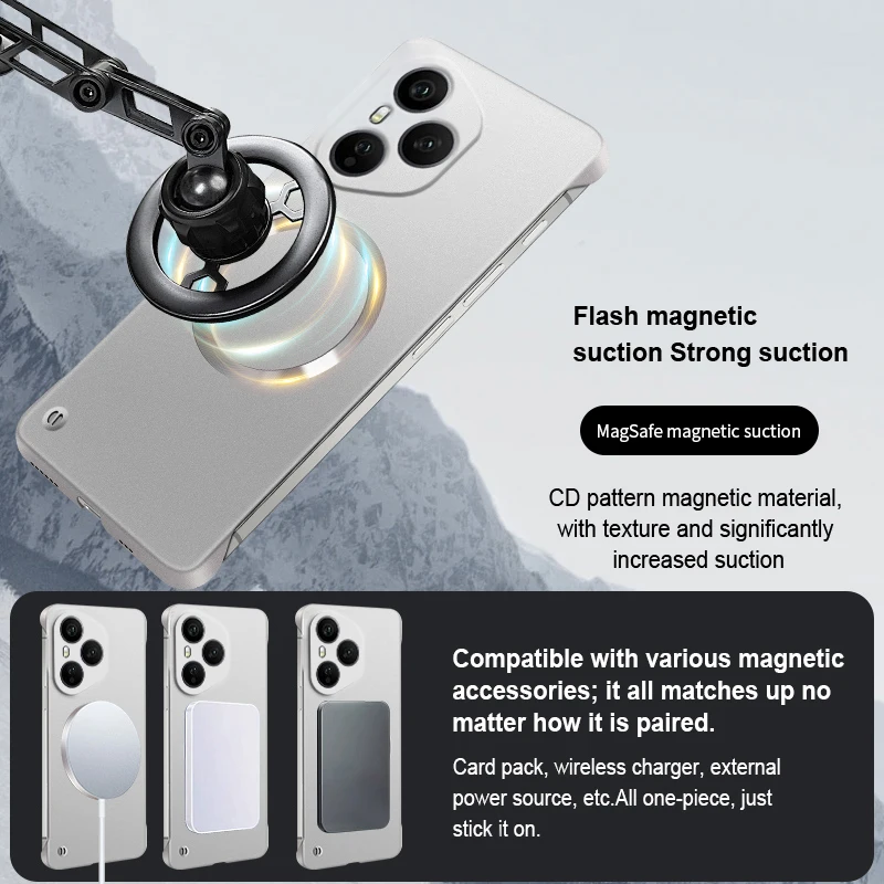 Ultra Thin Metallic Magnetic Magsafe Case - Frameless Cooling Hard Cover