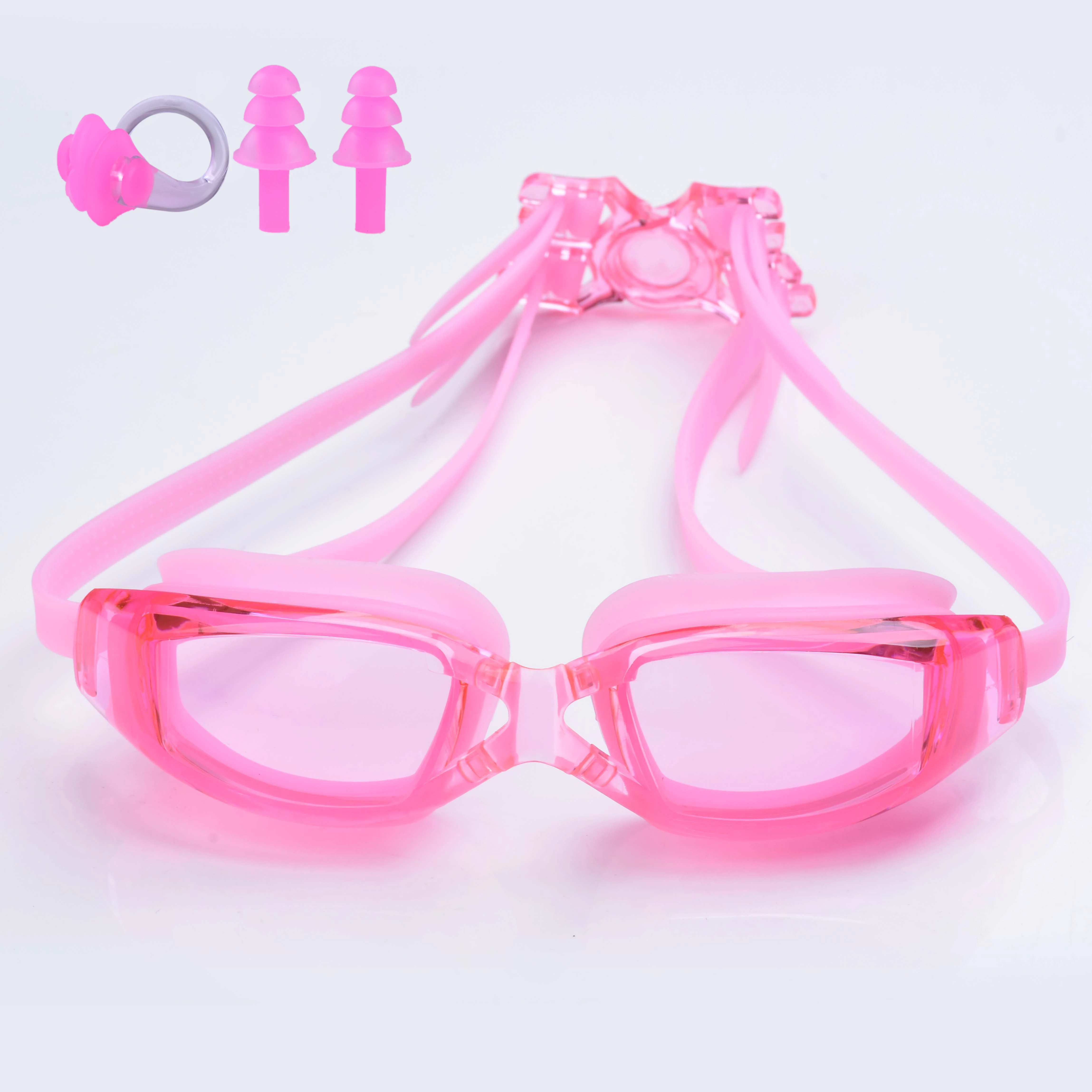 Men and women swimming glasses adults high-definition防雾 swimming glasses waterproof silicone goggles earplugs