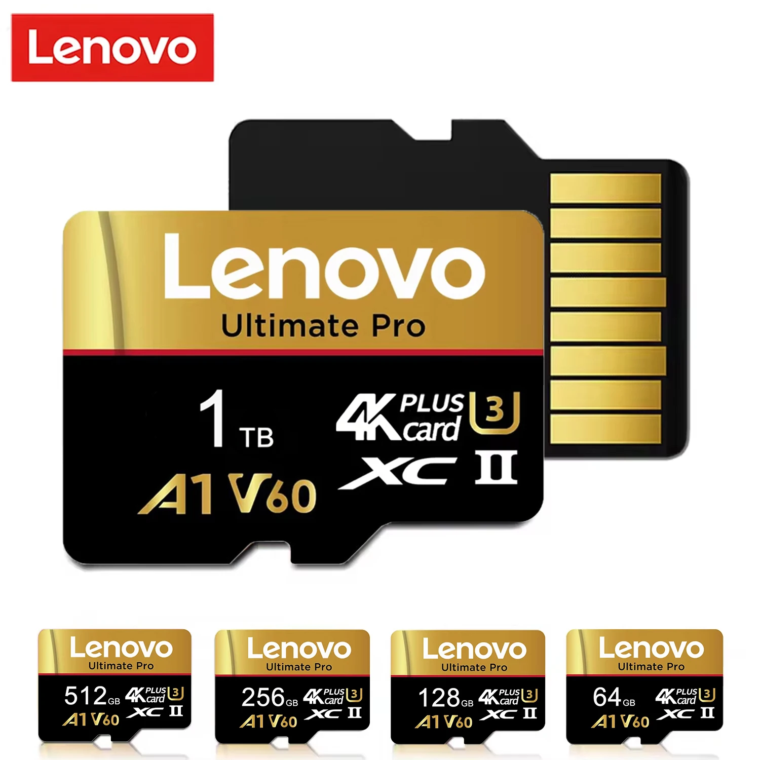 오리지널 레노버 마이크로 TF/SD XC 메모리 카드 100MB/s UHS-I Class10 16GB 512GB 256GB 128GB 32GB 64GB 태블릿 PC용 A1 TF 카드 메모리