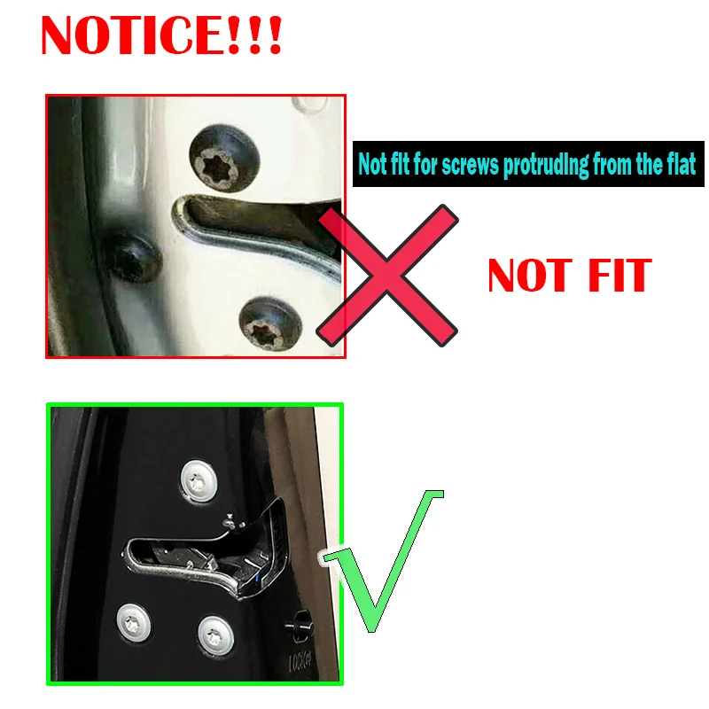 Universal Car Door Lock Screw Protector Cover Scerws Cap Caps Anti-Rust Interior Trim Covers 24Pcs
