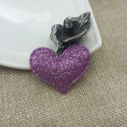 Handmade DIY Korean Style Hair Accessories Fine Powdered Heart Shaped Children's Headwear Clips Decorative Cake Decoration Acces