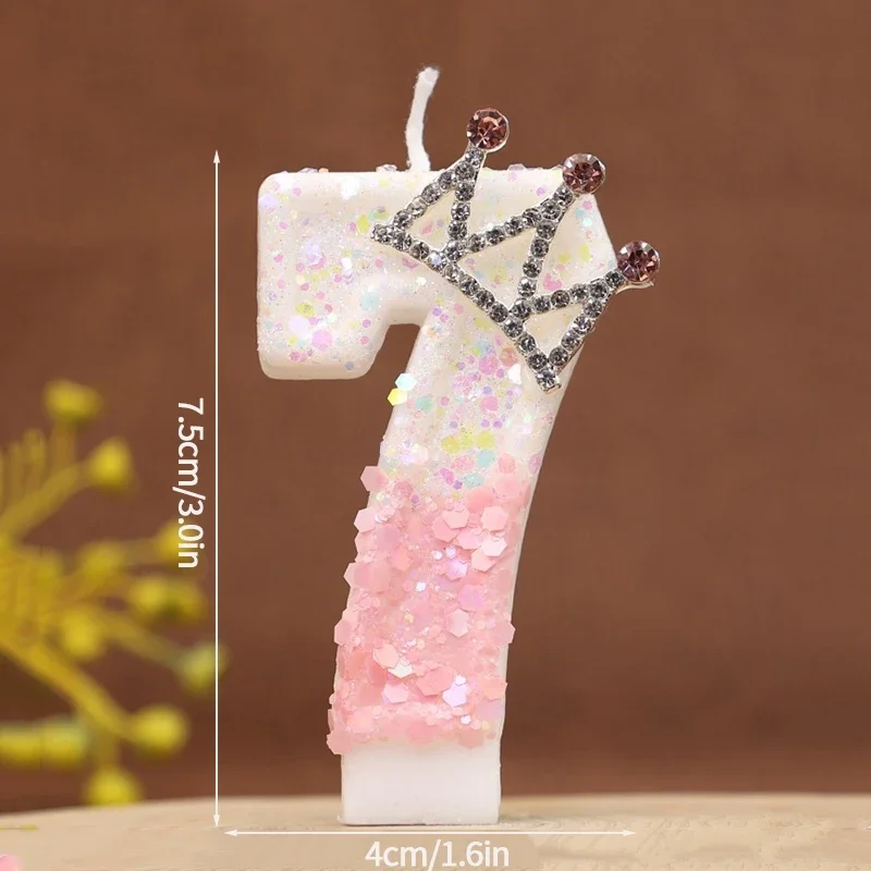 Pink Crown Birthday Candle - Adorable Number Candle for Cake Topper Celebrations