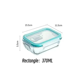 Premium Glass Lunch Bento Box for Adults - Microwave & Dishwasher Safe Food Storage Container with Lids for Office Meal Prep (370ml)