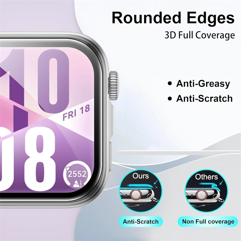 Premium 9D Curved Screen Protector Film for Huawei SmartWatch - Full Coverage, 3-5 Pack