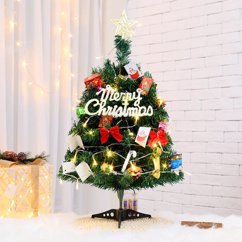 

Mini Little Christmas Tree 30/45/60cm Set Window Mall Counter Table Ornaments Christmas Decorations