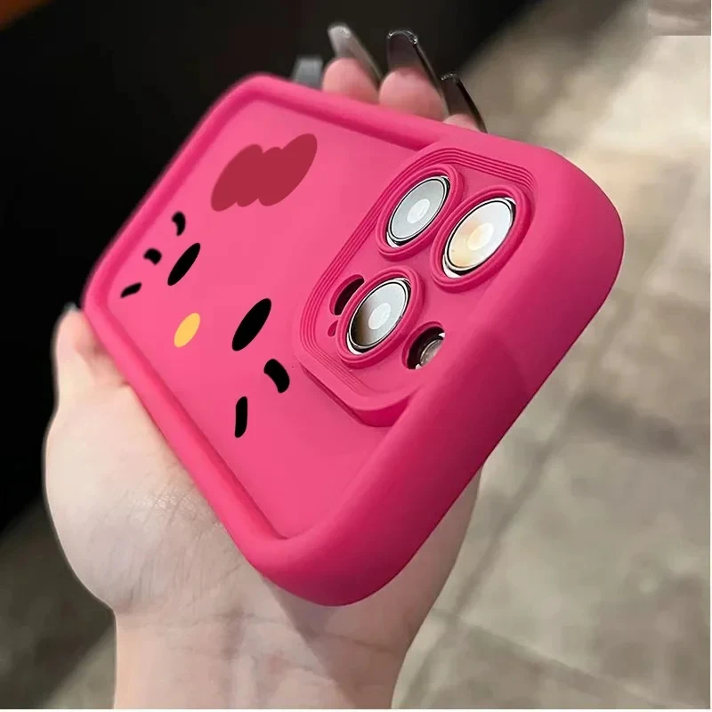 thumbnail image 1 of Sanrio Ins Hello Kitty Phone Case For iPhone 14 13 11 12 15 Pro Max XR XS Max 7 8 Plus SE2 Y2k Girl Gift Silicone Antifall Cover, 1 of 4