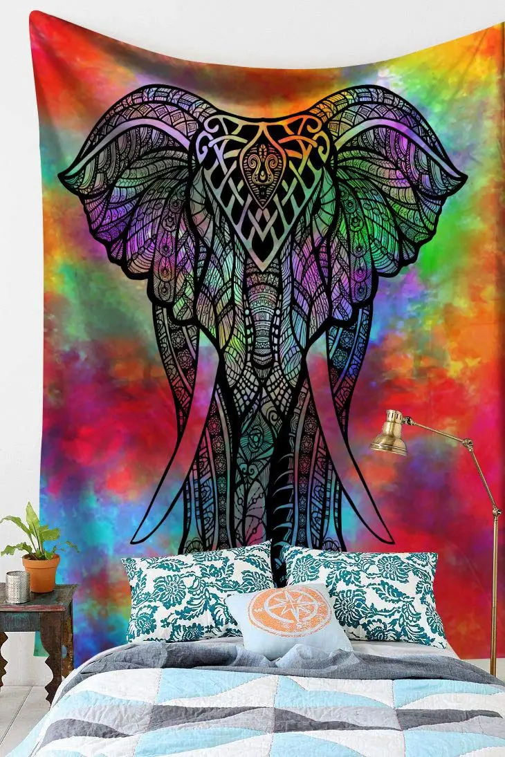 Tapiz De Mandala Colgante De Pared Indio Bohemio Ombre, Mantel De