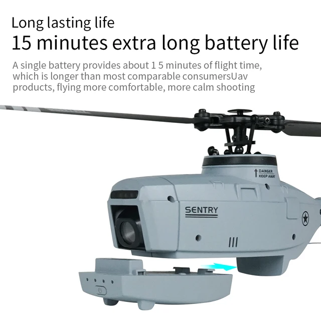 Mini C127 2.4GHz RC Drone 720P Camera 6-Axis Wifi RC Helicopter 6G With Wide Angle Camera Single Paddle Without Ailerons 4