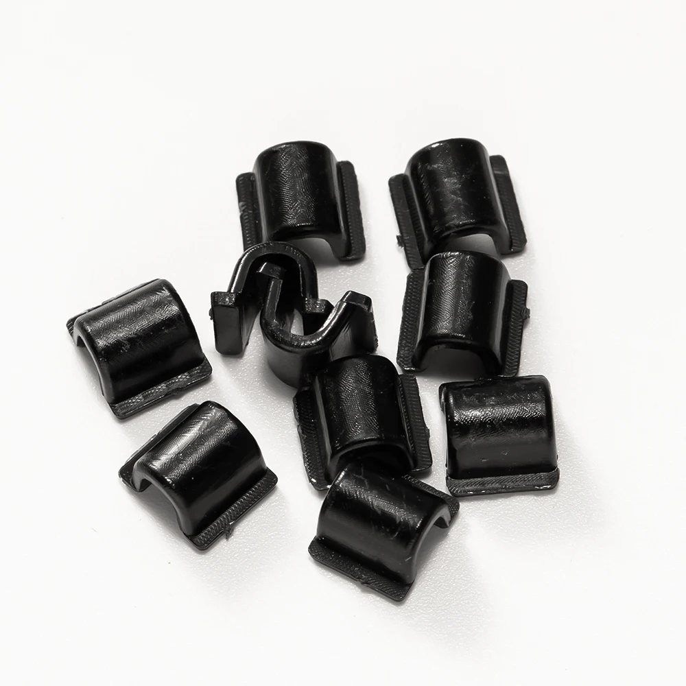 100 Stück Kunststoff schwarz weiß Haars eil Basis Einstellungen Schnalle Haarring Gummiband halter Bogen Schmuck Herstellung Zubehör Zubehör – Detail 6