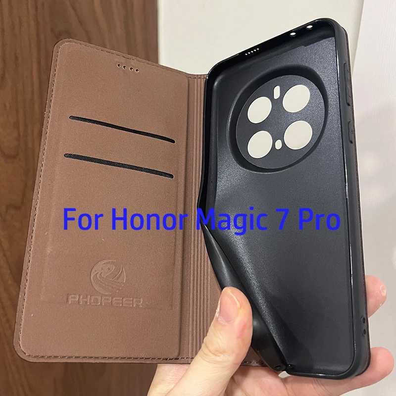 Magnetic Genuine Leather Flip Wallet Phone Case Cover