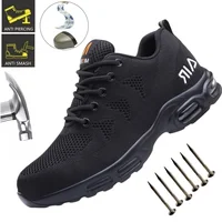 Warehouse, Mining Shoes Men Safety Work Shoes Steel Toe Cap Puncture-Proof Boots Construction Sneakers Protective Light Sneaker