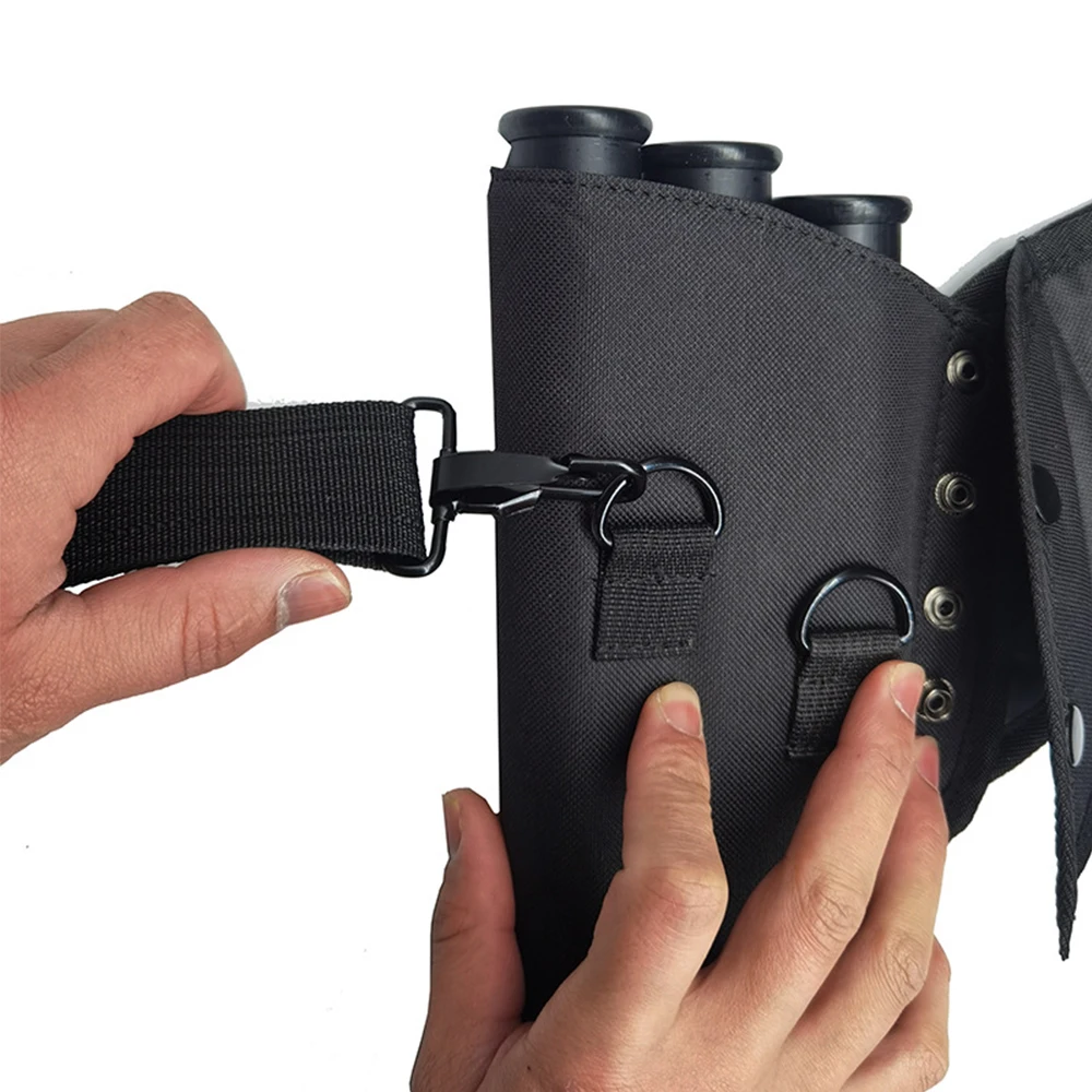 Borsa Porta Frecce a Tre Tubi per Tiro con l'Arco, Marsupio Regolabile con Tasca, Accessori per Caccia e Tiro, Sacca da Cintura o Spalla - immagine 4