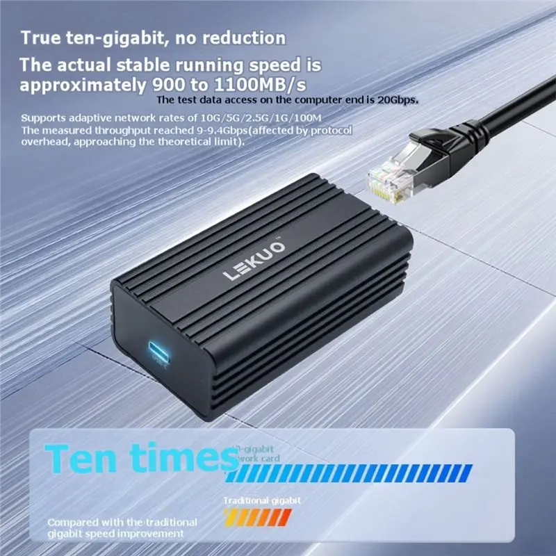 LA-For PC 노트북 USB 3.2 10G 이더넷 Lan 어댑터 RTL8159 코어 RJ45 USB-C 포트(다중 장치용) Win11