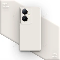 Sleek Shockproof Silicone Phone Case - Vivid Color Essentials Collection for VIVO V29 Lite (Lvory White)