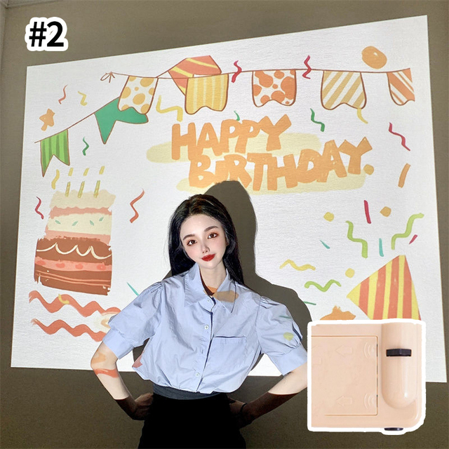 Projection Lamp Ins Night Light Party Atmosphere Lights Decor Popular Photo Props Creative Birthday Gifts