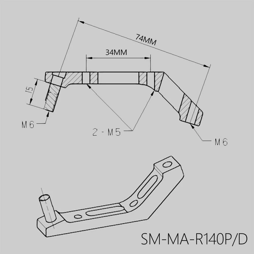 KOCEVLO SM-MA-F160P/D R160P/D Flat-Mount-to-Post-Mount-Bremssattel-Adapter für 160-mm-Rotor-Straßen-Scheibenbremse FM auf PM – Detail 14