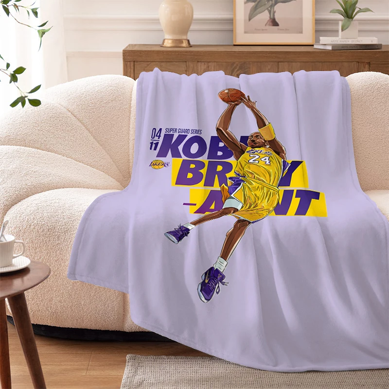 

Warm Winter Blankets Sofa Basketball Star Kobe King Size Knee Bed Fleece Camping Flannel Fluffy Soft Blankets Microfiber Bedding