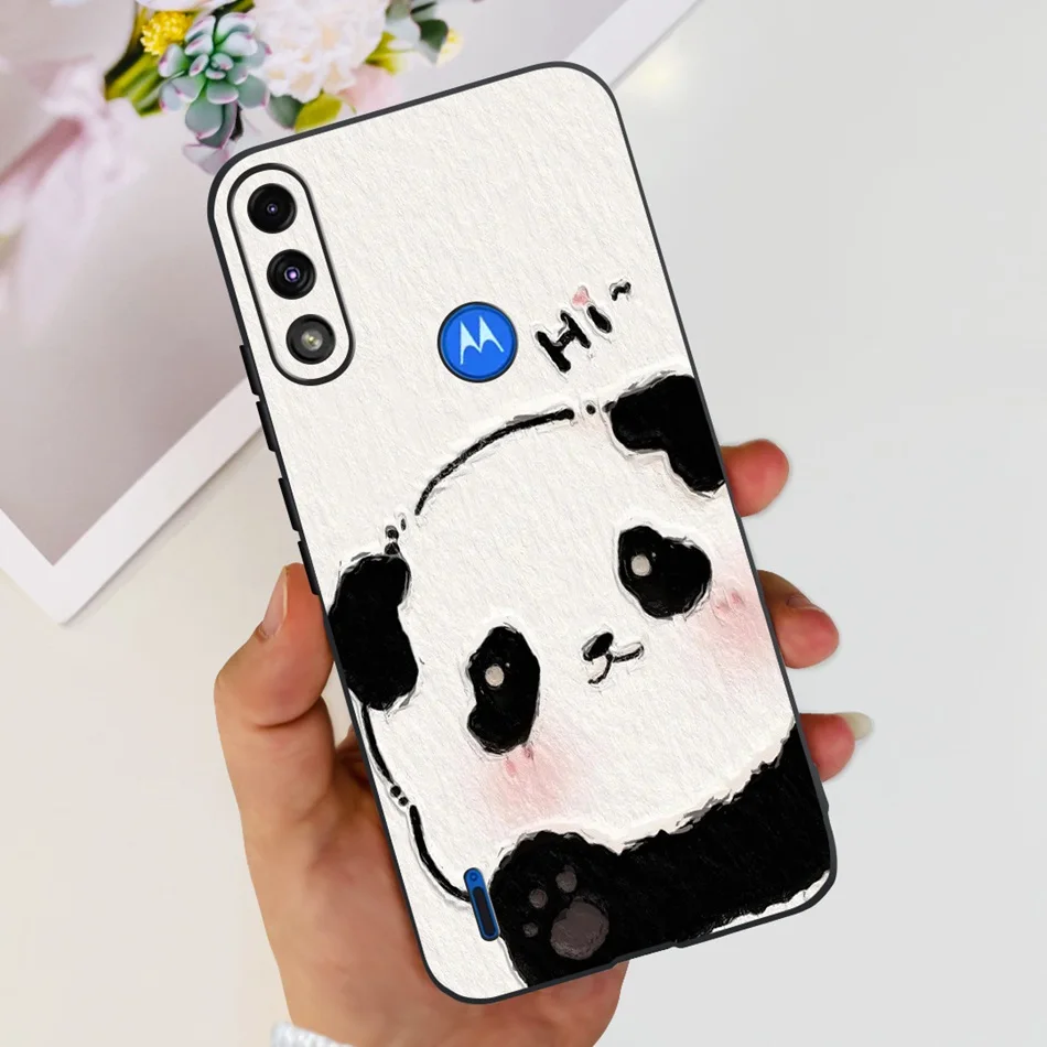 Cute Panda Cartoon Soft TPU Black Silicone Phone Case