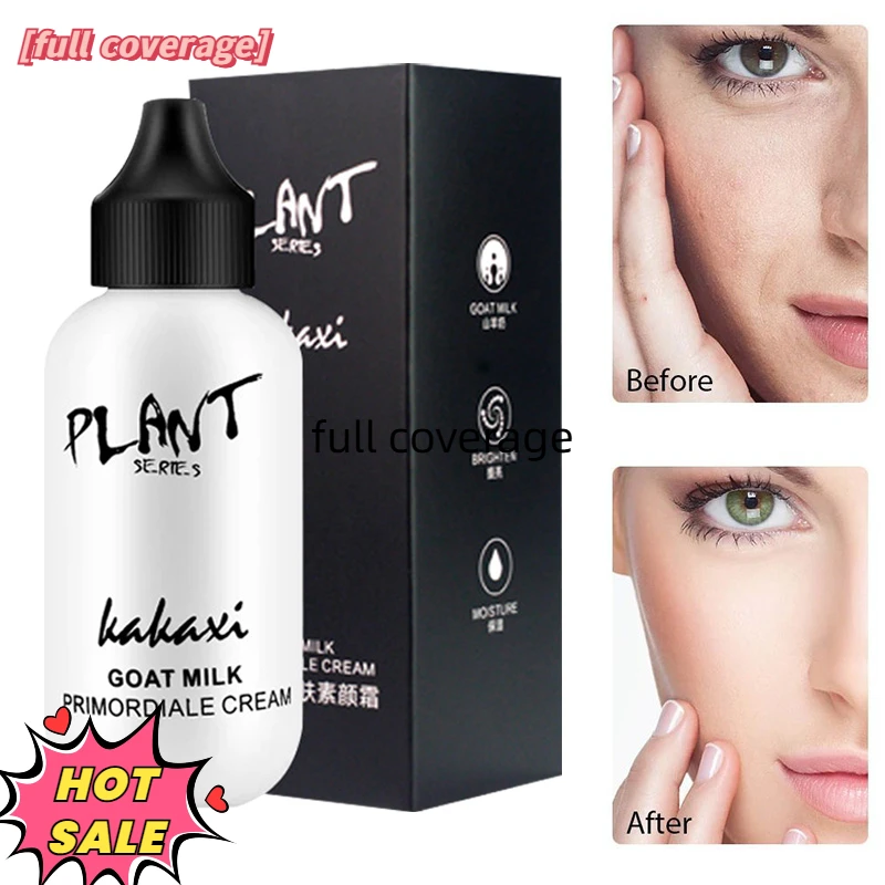 Liquid Foundation Waterproof Foundation Waterproof Foundations Makeup Full Coverage Lasting High Coverage Goat Milk Liquid Cover Acne Female Korean Makeup Base Female
