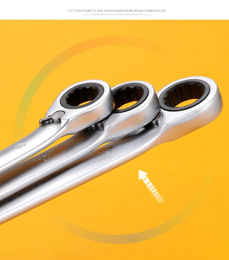 Ratschenschlüssel 8–19 mm Schnell-Ratschenschlüssel Kombination Auto Reparatur Handwerkzeug Schraubenschlüssel Kit – Detail 10