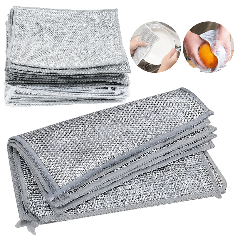 2023 New Multifunctional Non-Scratch Wire Dishcloth, Multipurpose Wire  Dishwashing Rags for Wet and Dry,Multifunctional Cleaning Rag (5PCS)