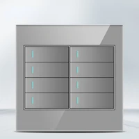 แผงกระจกกันไฟ Melery 4x4 มาตรฐานบราซิล พร้อมเต้ารับ USB Type C สวิตช์ไฟ สีเทา สำหรับสำนักงาน 20A สำหรับบ้าน 3